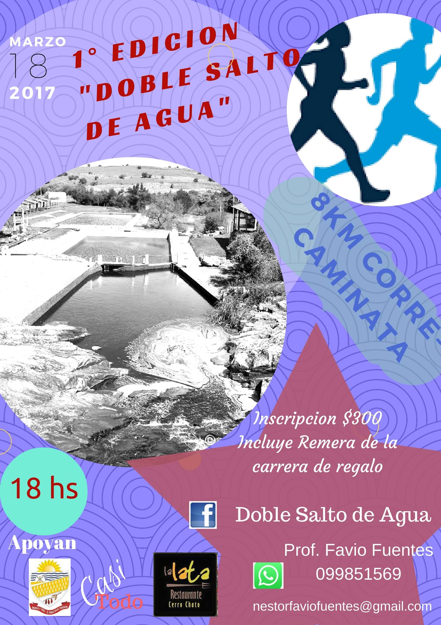 05.02.2017 En marzo se correrá la 1ª edición de la 8k «Doble Salto de Agua»