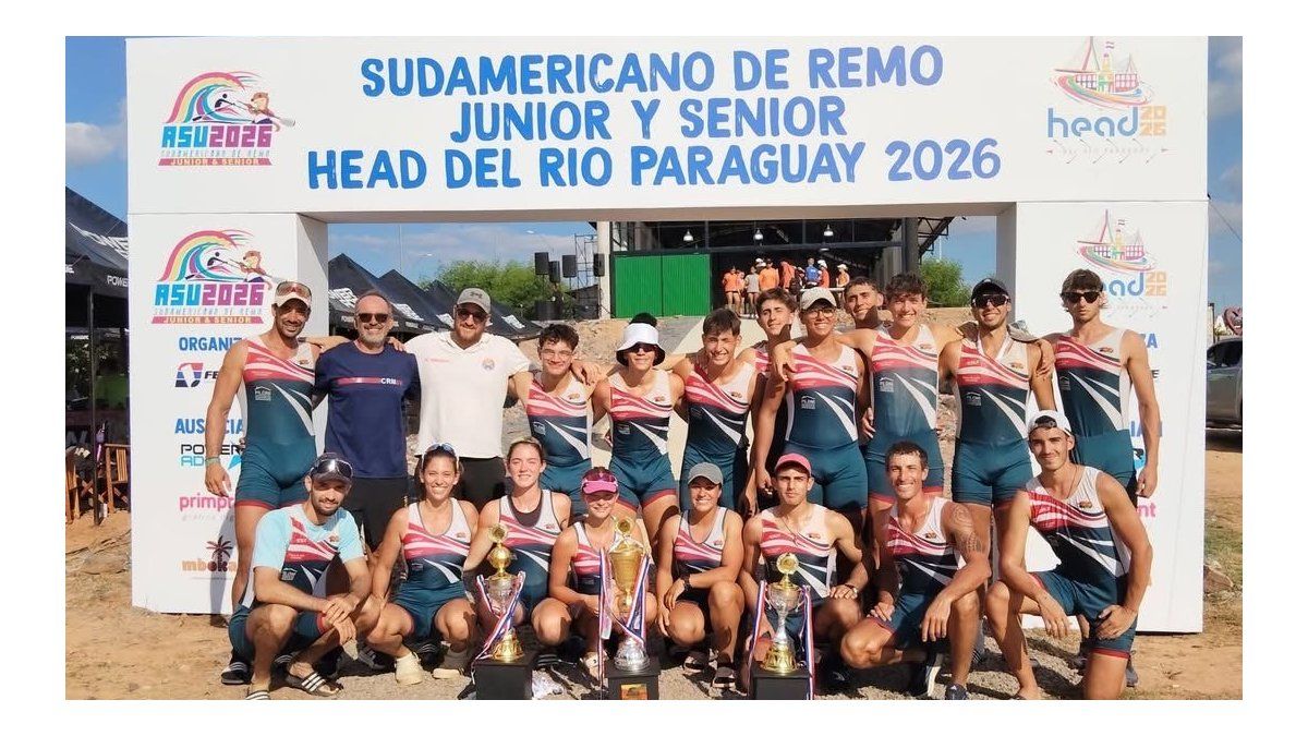 Enorme gesta de Remeros de Mercedes: se coronó campeón sudamericano de clubes de remo, en Asunción
