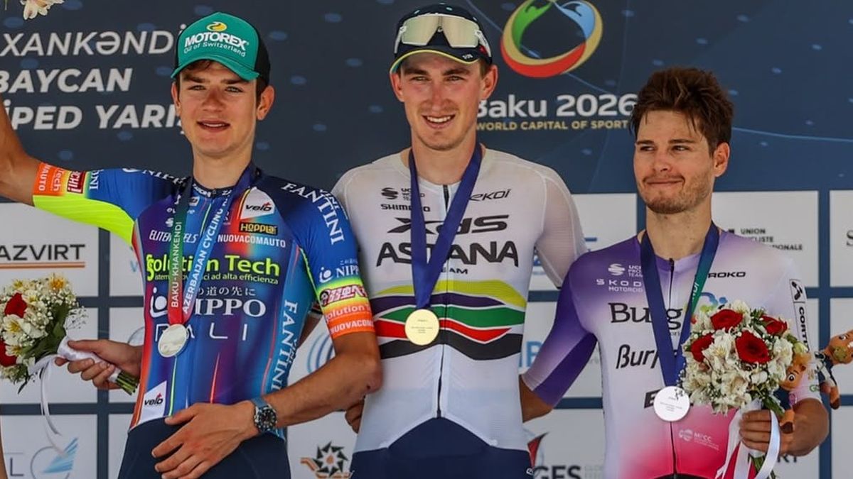 El ciclista uruguayo Eric Fagúndez hizo podio en el Tour de Azerbaiyán y está cuarto en la general; mirá el video