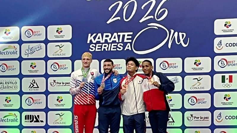 Juan Macedo hizo historia para el karate uruguayo al ganar la medalla de oro en la Liga Mundial de Guadalajara